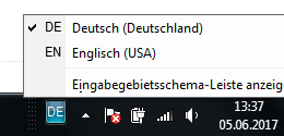 Wie kann man die Tastatur von Englisch auf Deutsch umstellen?